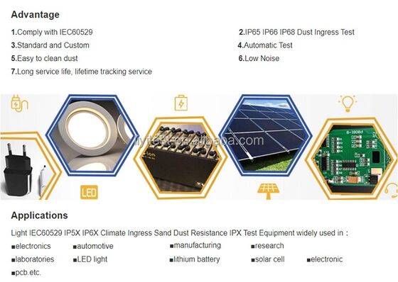 Cámara de prueba de arena y polvo simulada LIYI, Instrumento de prueba de polvo y medio ambiente